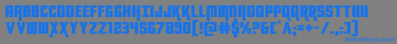 フォントkondorexpand – 灰色の背景に青い文字