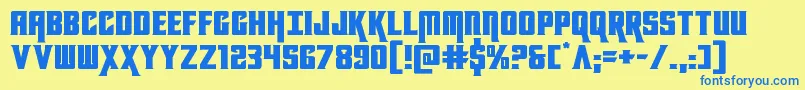 kondorexpand Font – Blue Fonts on Yellow Background