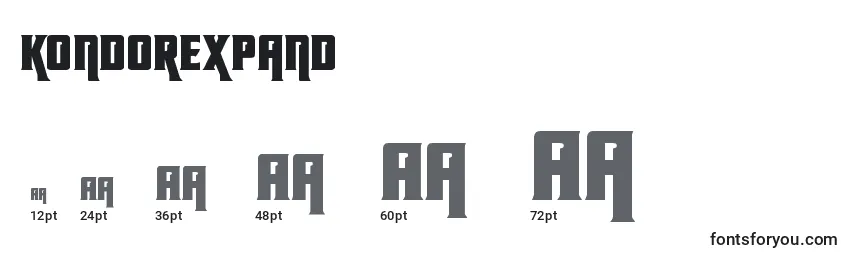 Kondorexpand (131861) Font Sizes