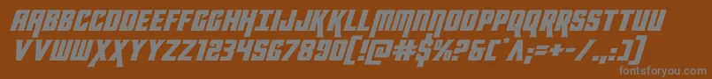 フォントkondorexpandital – 茶色の背景に灰色の文字