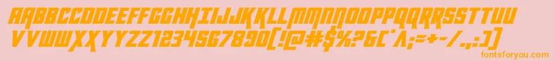フォントkondorexpandital – オレンジの文字がピンクの背景にあります。