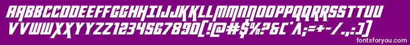 Fonte kondorexpandital – fontes brancas em um fundo violeta