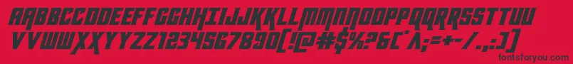 フォントkondorexpandital – 赤い背景に黒い文字