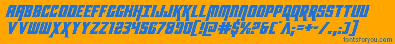 kondorexpandital Font – Blue Fonts on Orange Background