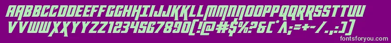 kondorexpandital Font – Green Fonts on Purple Background