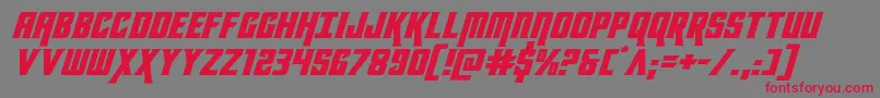 フォントkondorexpandital – 赤い文字の灰色の背景
