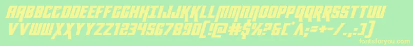 kondorexpandital Font – Yellow Fonts on Green Background