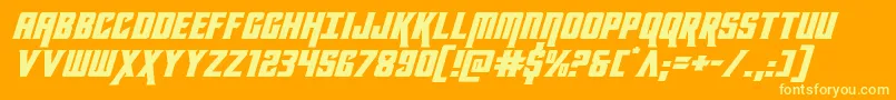 kondorexpandital Font – Yellow Fonts on Orange Background