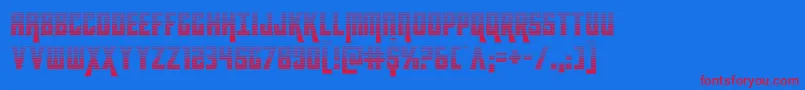フォントkondorgrad – 赤い文字の青い背景