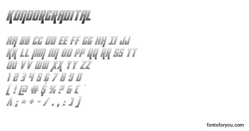 Schriftart Kondorgradital (131866) – Alphabet, Zahlen, spezielle Symbole