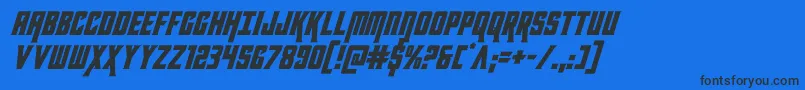 kondorital Font – Black Fonts on Blue Background