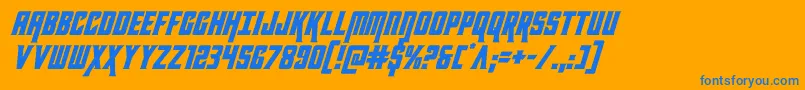 フォントkondorital – オレンジの背景に青い文字