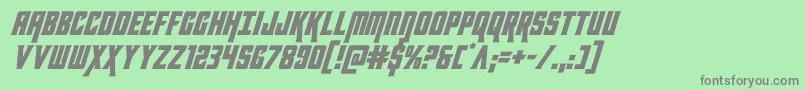 フォントkondorital – 緑の背景に灰色の文字