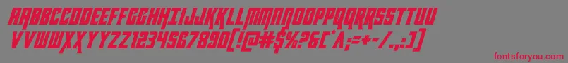 フォントkondorital – 赤い文字の灰色の背景