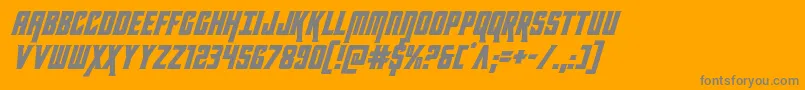 フォントkondorital – オレンジの背景に灰色の文字