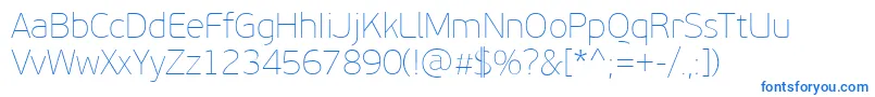 PfbeausansproXthin Font – Blue Fonts on White Background