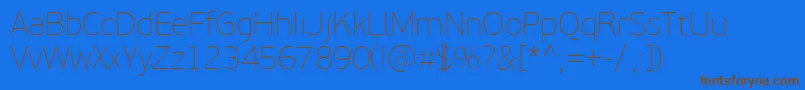 PfbeausansproXthin Font – Brown Fonts on Blue Background