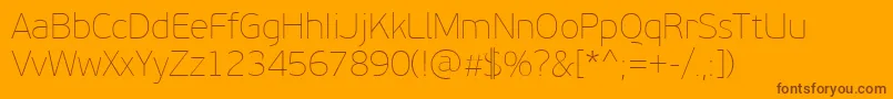 PfbeausansproXthin Font – Brown Fonts on Orange Background