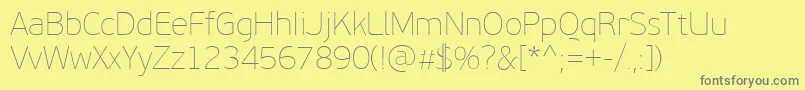 PfbeausansproXthin Font – Gray Fonts on Yellow Background