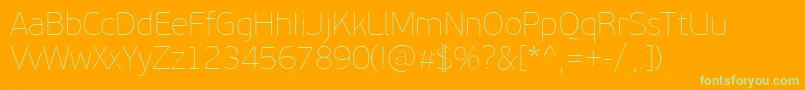 PfbeausansproXthin Font – Green Fonts on Orange Background