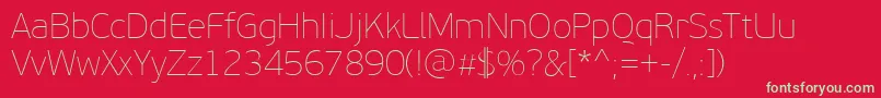 PfbeausansproXthin Font – Green Fonts on Red Background