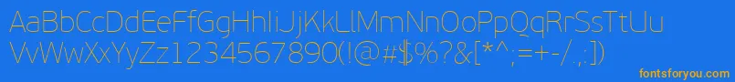 PfbeausansproXthin Font – Orange Fonts on Blue Background