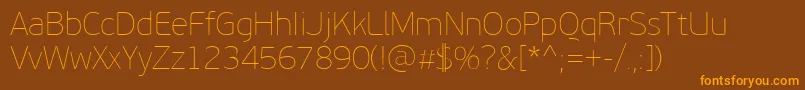 PfbeausansproXthin Font – Orange Fonts on Brown Background