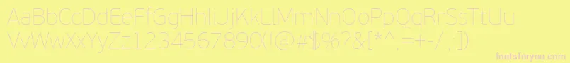 PfbeausansproXthin Font – Pink Fonts on Yellow Background