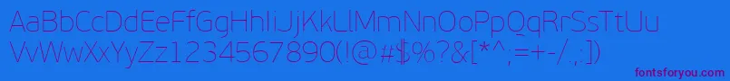 PfbeausansproXthin Font – Purple Fonts on Blue Background