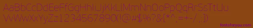 PfbeausansproXthin Font – Purple Fonts on Brown Background