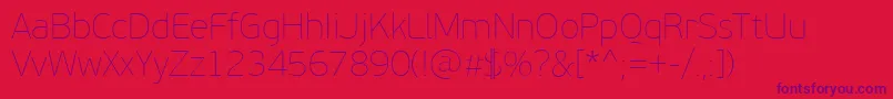 PfbeausansproXthin Font – Purple Fonts on Red Background