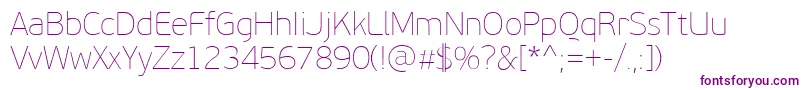 PfbeausansproXthin Font – Purple Fonts on White Background