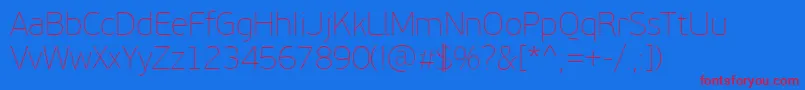 PfbeausansproXthin Font – Red Fonts on Blue Background