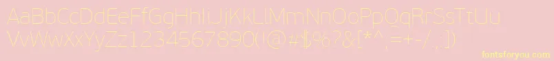 PfbeausansproXthin Font – Yellow Fonts on Pink Background