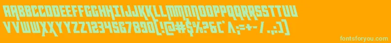 kondorleft Font – Green Fonts on Orange Background