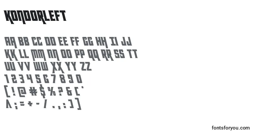 A fonte Kondorleft (131871) – alfabeto, números, caracteres especiais