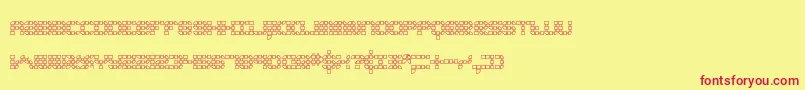 konecto1-Schriftart – Rote Schriften auf gelbem Hintergrund