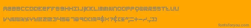 koneerie-Schriftart – Graue Schriften auf orangefarbenem Hintergrund