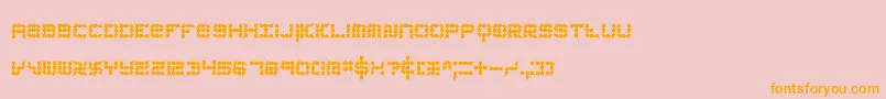 koneerie-Schriftart – Orangefarbene Schriften auf rosa Hintergrund