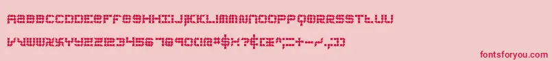 koneerie-Schriftart – Rote Schriften auf rosa Hintergrund