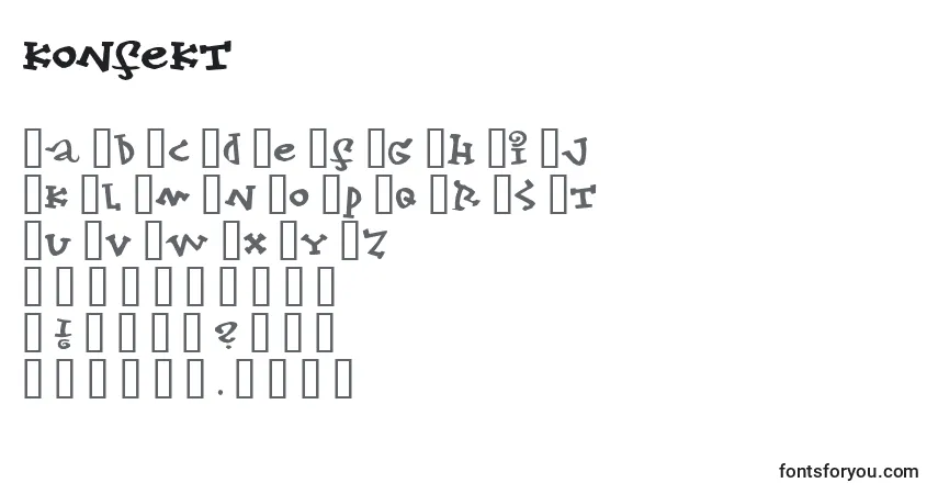 A fonte Konfekt (131876) – alfabeto, números, caracteres especiais