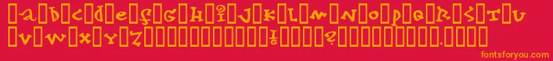 Fonte konfekt – fontes laranjas em um fundo vermelho