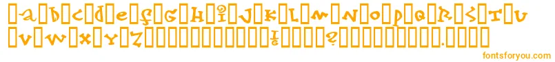 フォントkonfekt – 白い背景にオレンジのフォント