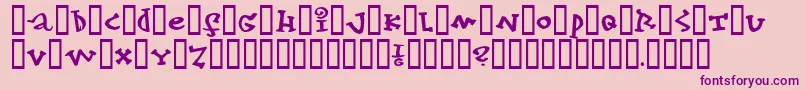 konfekt-Schriftart – Violette Schriften auf rosa Hintergrund