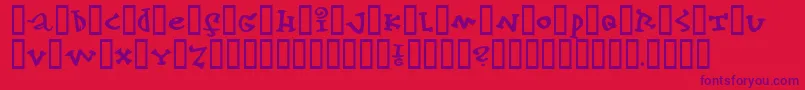 konfekt Font – Purple Fonts on Red Background