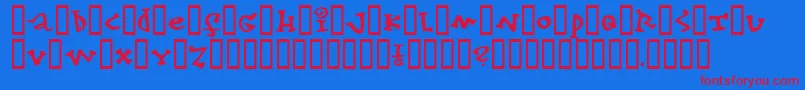 konfekt Font – Red Fonts on Blue Background