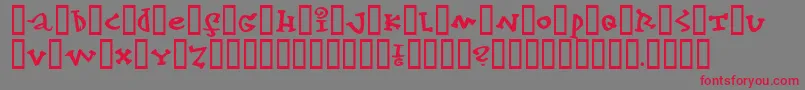 konfekt Font – Red Fonts on Gray Background