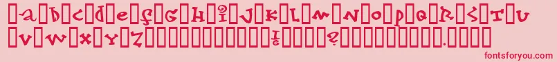 konfekt-Schriftart – Rote Schriften auf rosa Hintergrund
