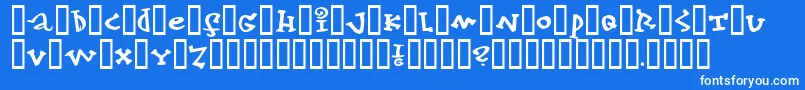Fonte konfekt – fontes brancas em um fundo azul