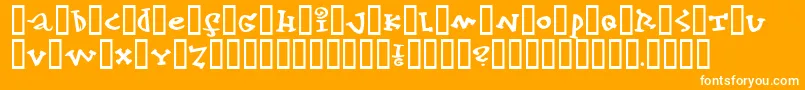 フォントkonfekt – オレンジの背景に白い文字